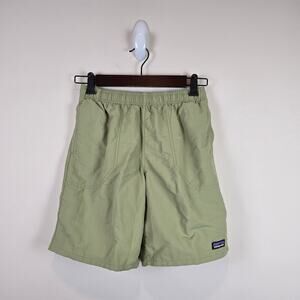 Patagonia Kids Baggies Shorts Size L/12 7" Inseam Lined Buckhorn Green